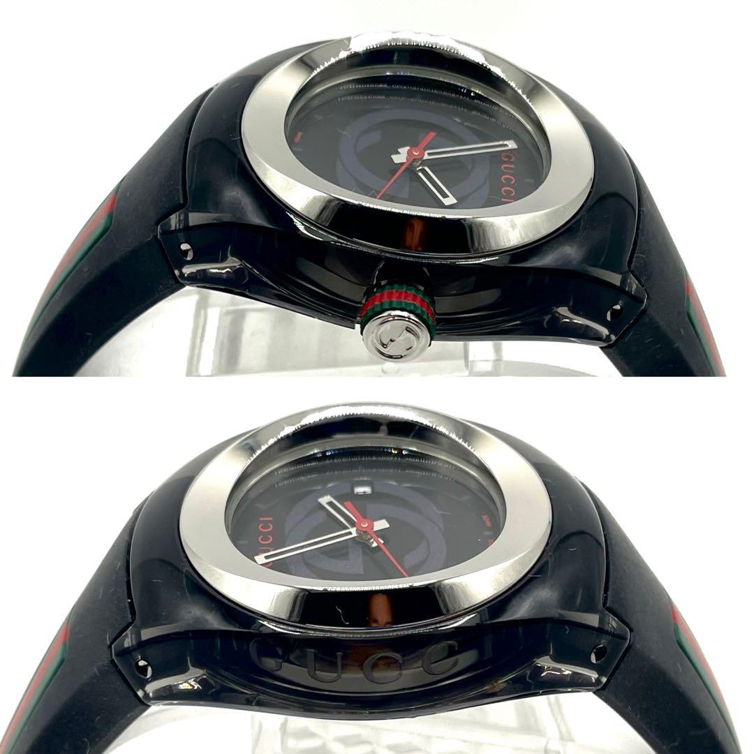 【稼働 美品 付属品】 グッチ シンク 137.3 シェリーライン 腕時計
