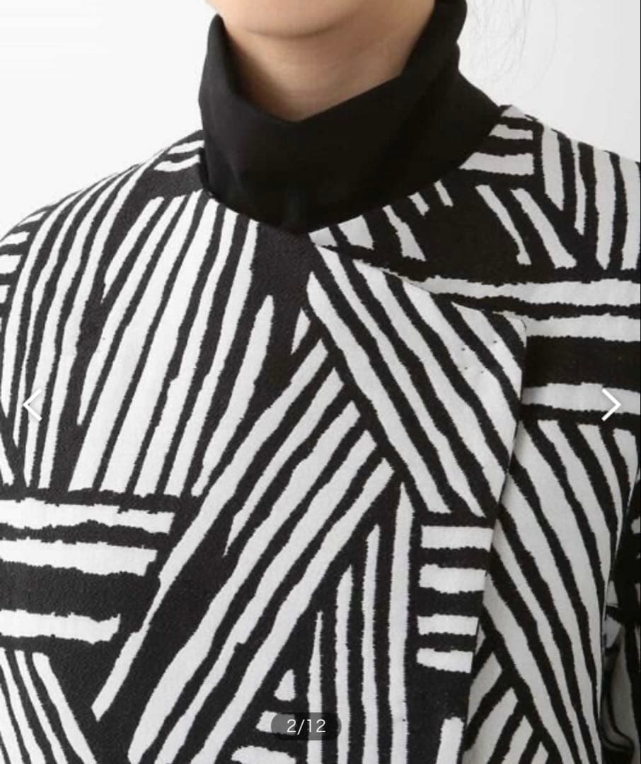 美品【ヒロココシノ ヒロコビス】2way ジャガード 中綿ライナー ロングコート