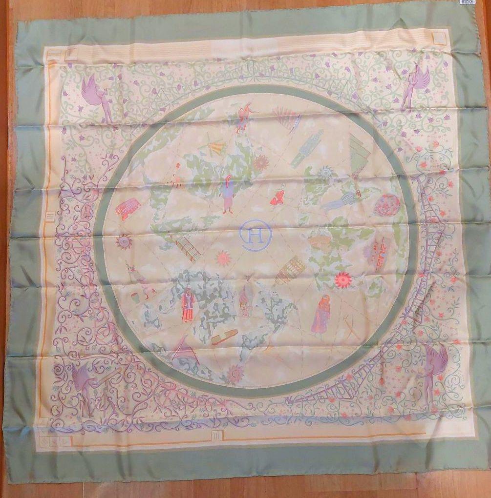 Hermès スカーフ カレ90 世界地図