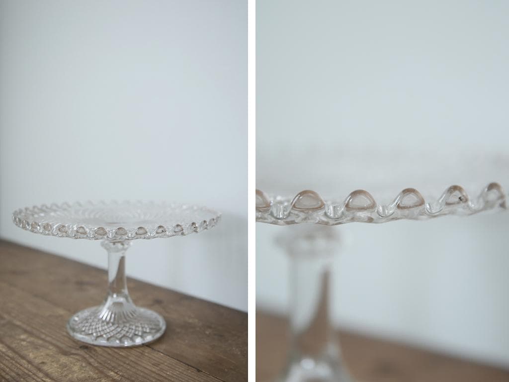 英国アンティークガラス製コンポート/ケーキスタンド/食器飾り棚(84-194-2