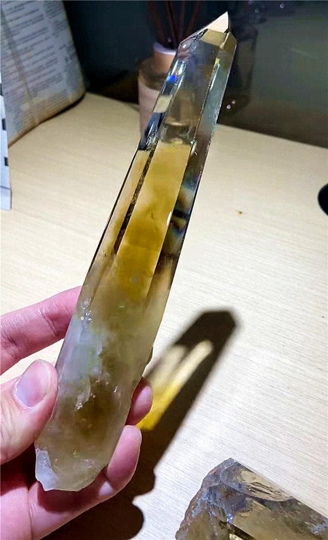 AAA級【金運UP】★天然レインボーシトリン六角柱B0122/HD/326C