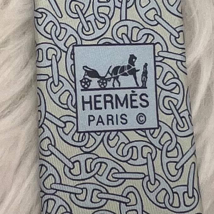 新品未使用品✨エルメス　HERMES ネクタイ　シルク100％　水色