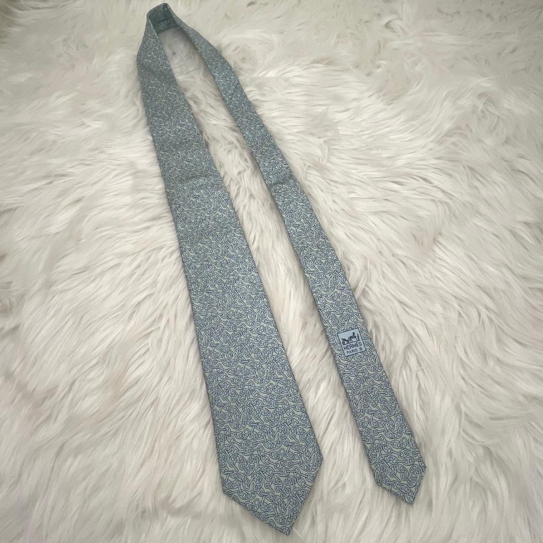 新品未使用品✨エルメス　HERMES ネクタイ　シルク100％　水色
