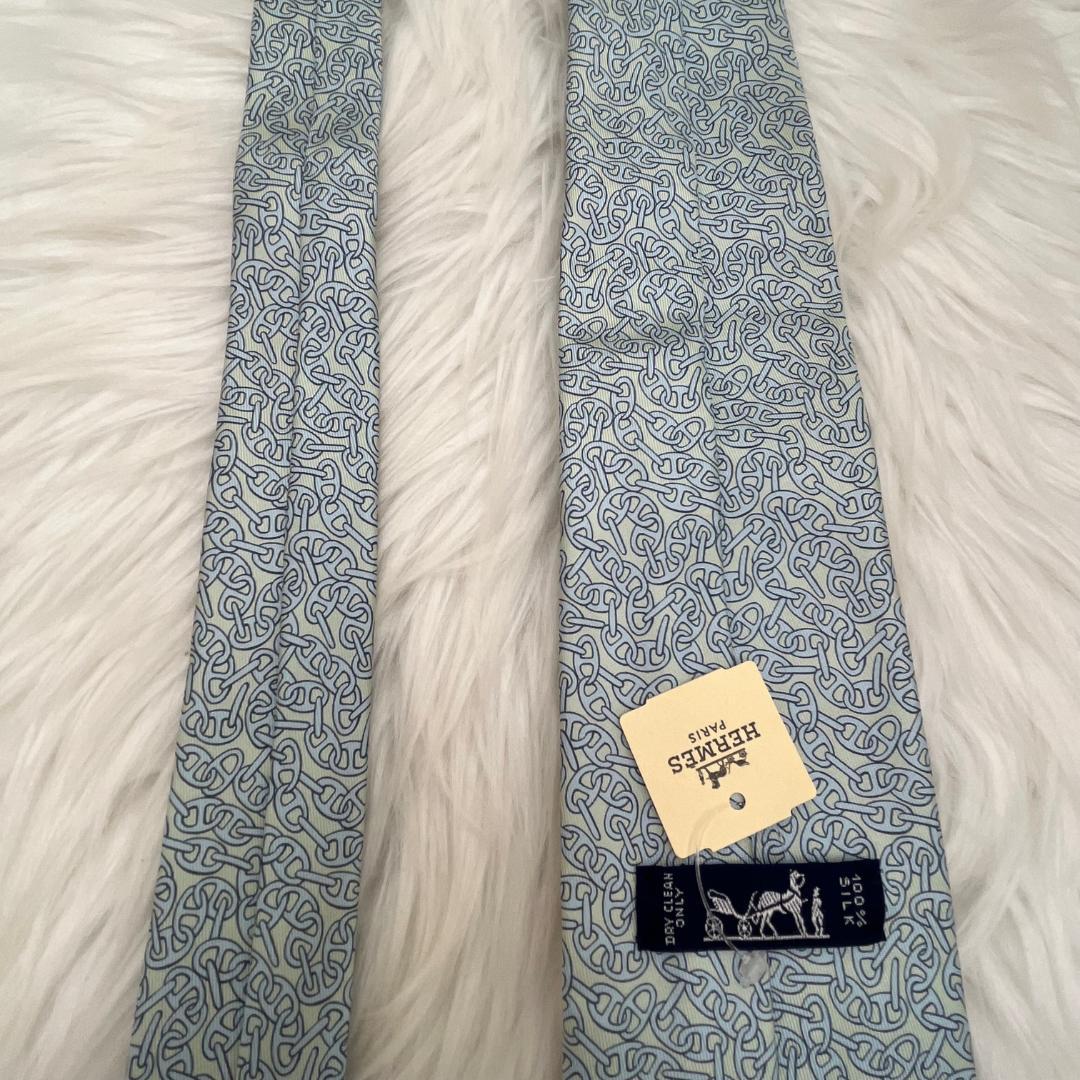 新品未使用品✨エルメス　HERMES ネクタイ　シルク100％　水色