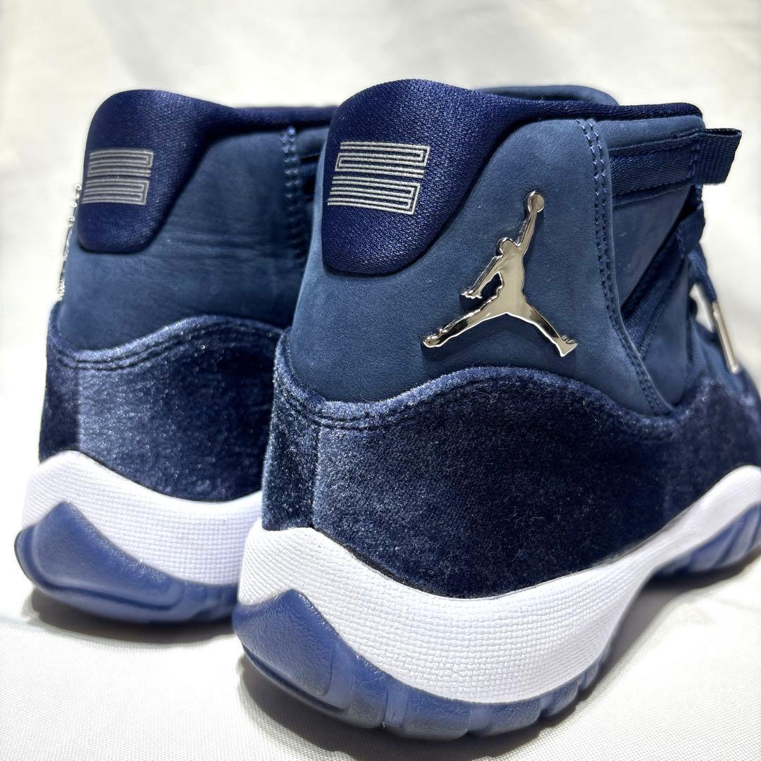 【美品】ナイキ エアジョーダン11 ミッドナイトネイビー ベルベット 25cm