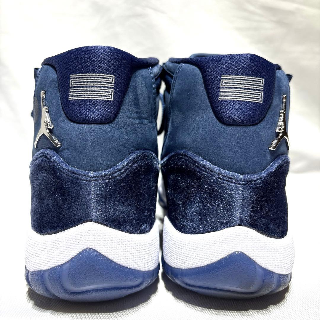 【美品】ナイキ エアジョーダン11 ミッドナイトネイビー ベルベット 25cm