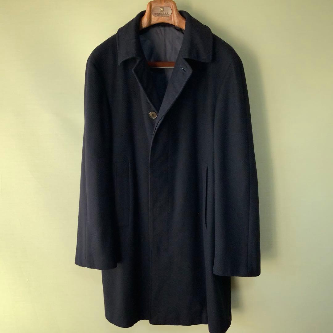 Belvestベルベスト カシミヤ100％ バルカラーコート ネイビー48 伊製