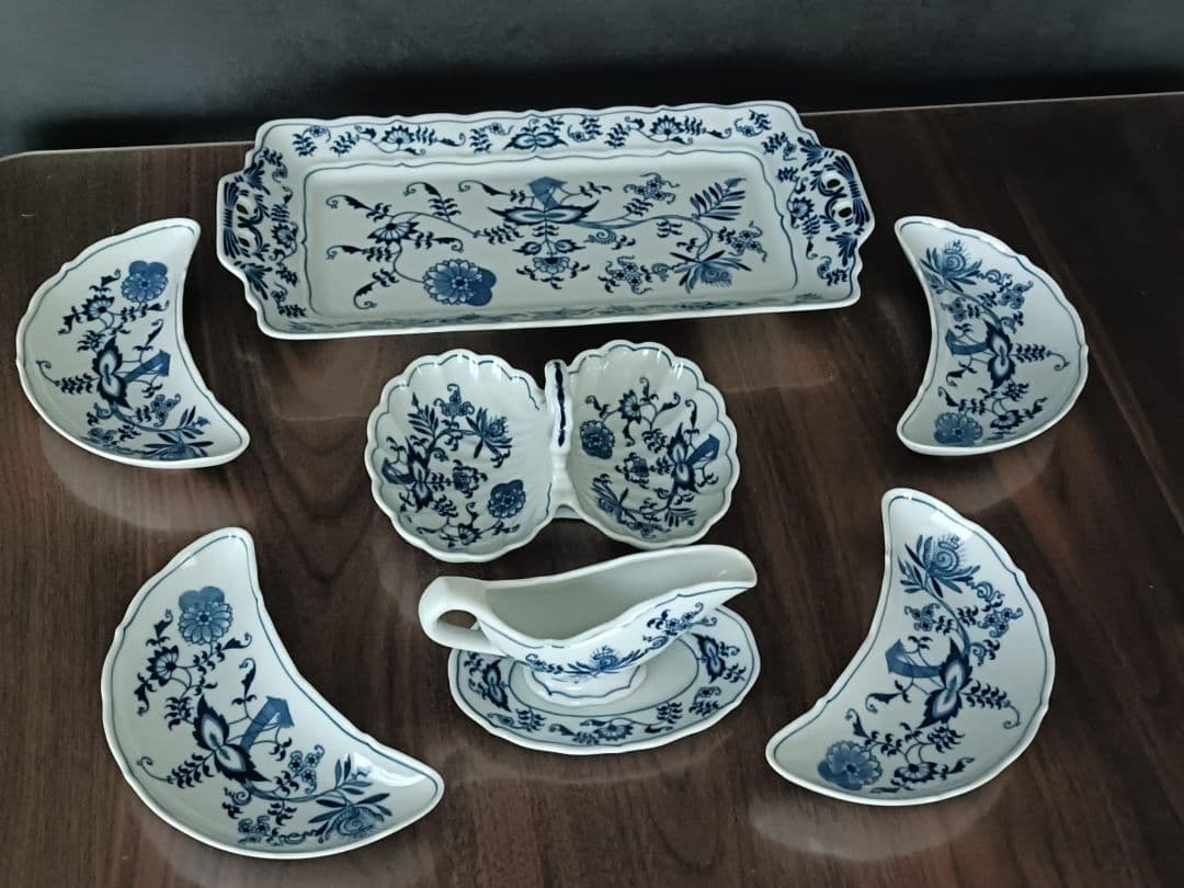 bluedanube 青い花柄 陶磁器 食器セット 8点