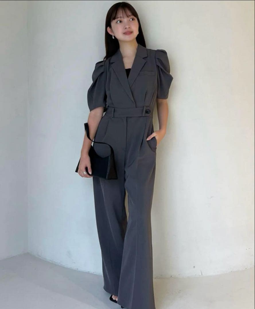 タックスリーブテーラードオールインワン anuans オールインワン