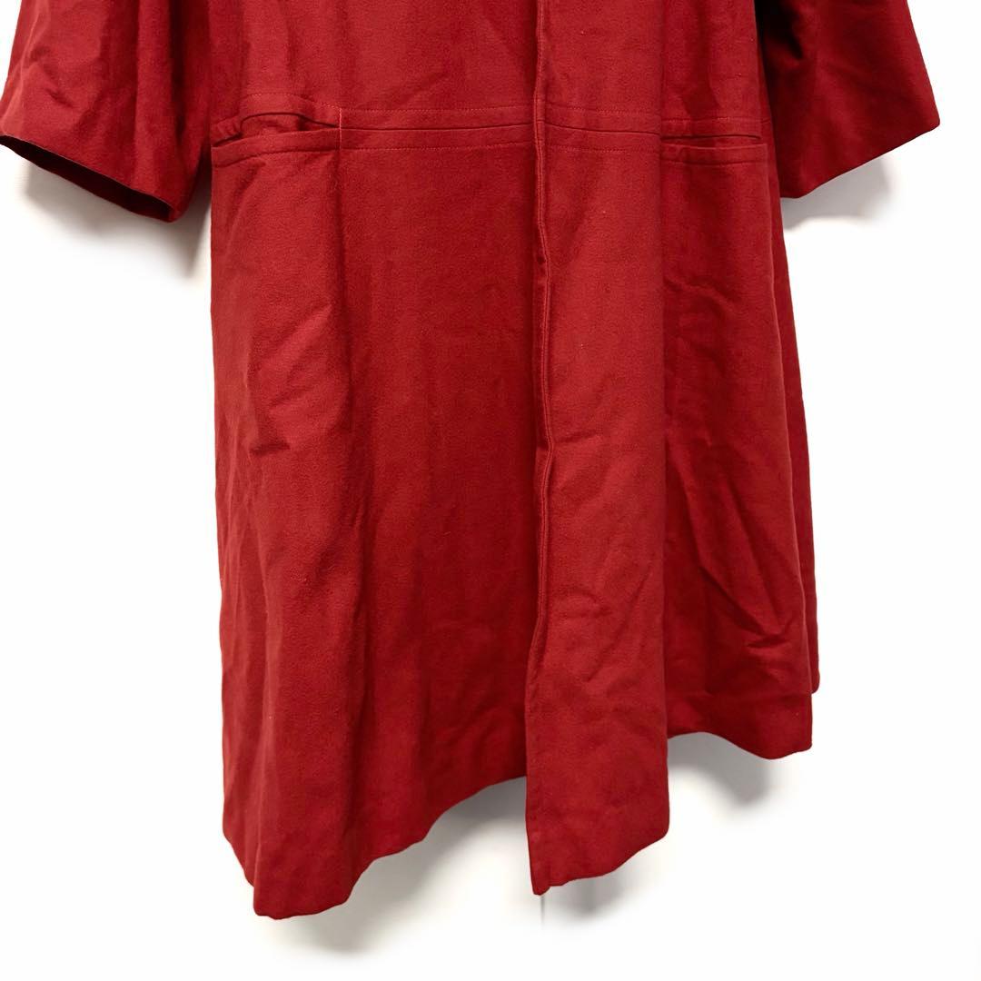 レアY's ヨウジヤマモト　ボルドー　ウールロングコート　オーバーシルエット