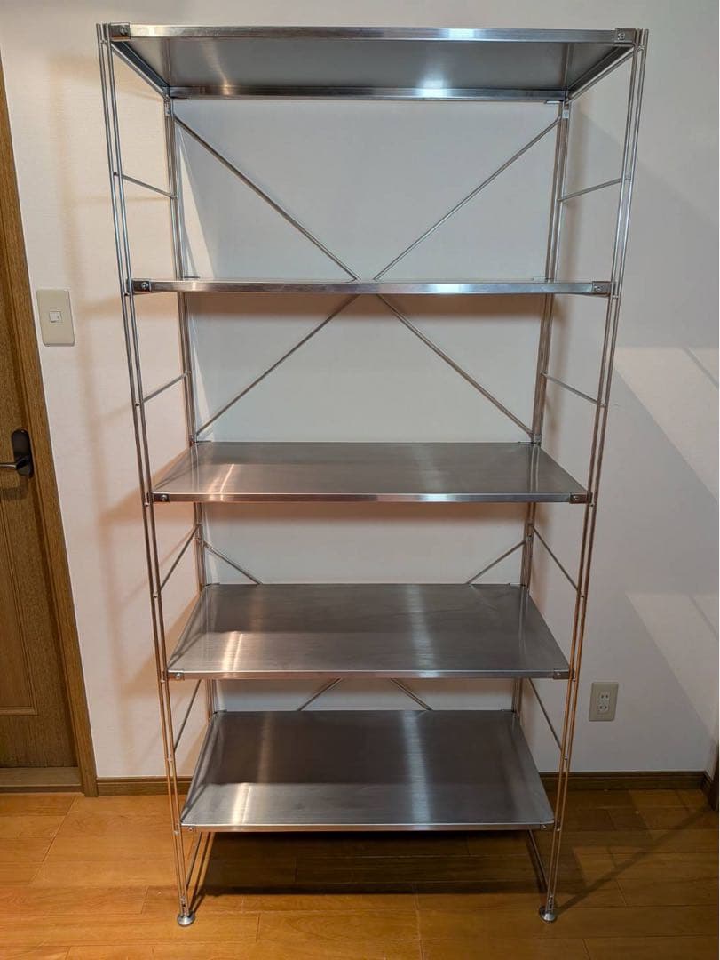 ■送料込■無印良品 ステンレスユニットシェルフ 棚 収納 アイアン家具