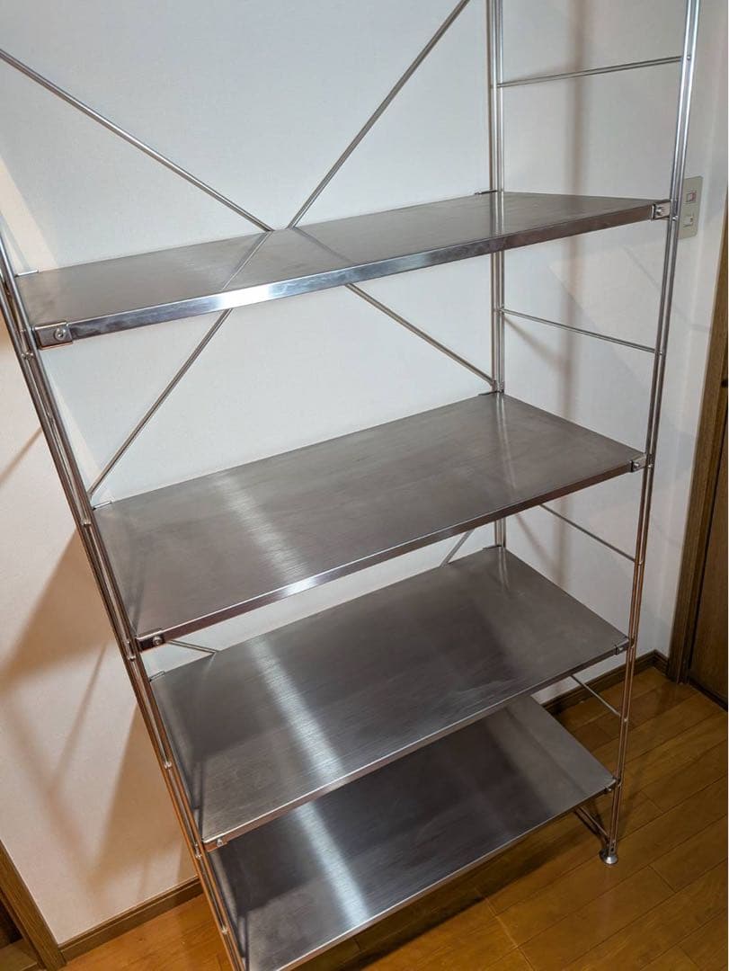 ■送料込■無印良品 ステンレスユニットシェルフ 棚 収納 アイアン家具