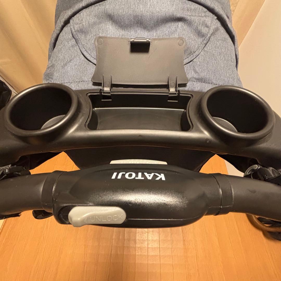 【美品】KATOJI カトージ 二人乗りベビーカー 二人でゴーDX デニム 双子
