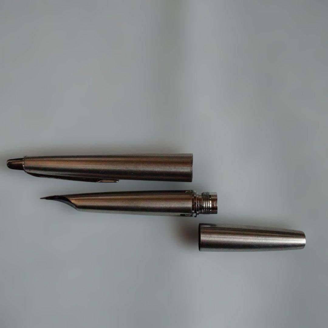 シルバー 万年筆 キャップ式 細字 PILOT ペン一体型 F H372