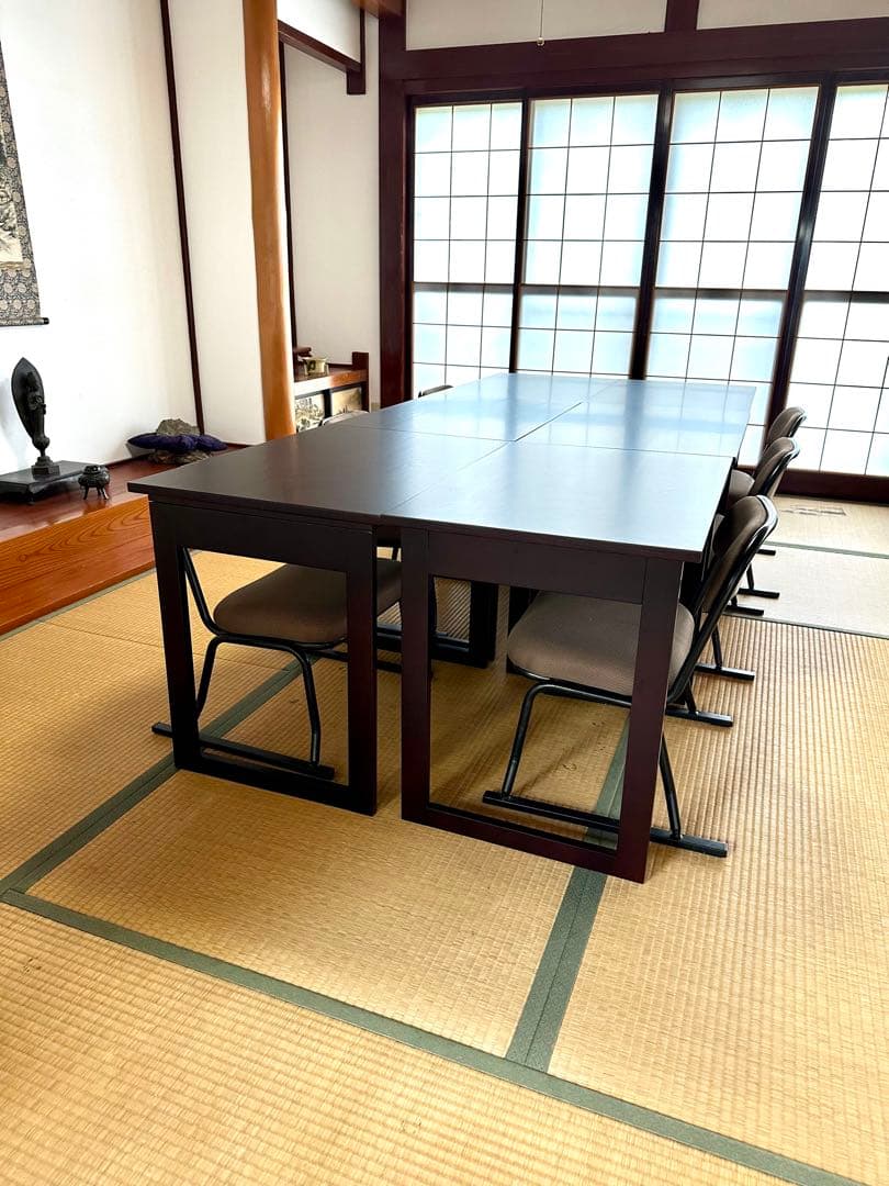 ダークブラウン木製デスク 約75cm x 50cm