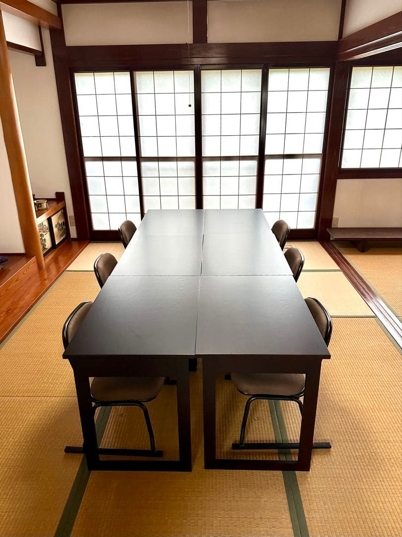 ダークブラウン木製デスク 約75cm x 50cm