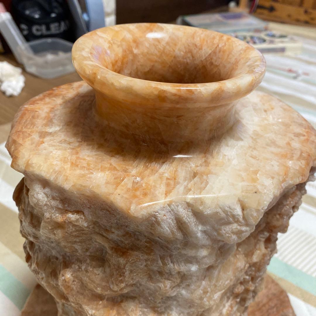 美品石筍 鍾乳石の花瓶 壺 天然石★花器 花入 石 インテリア アンティーク
