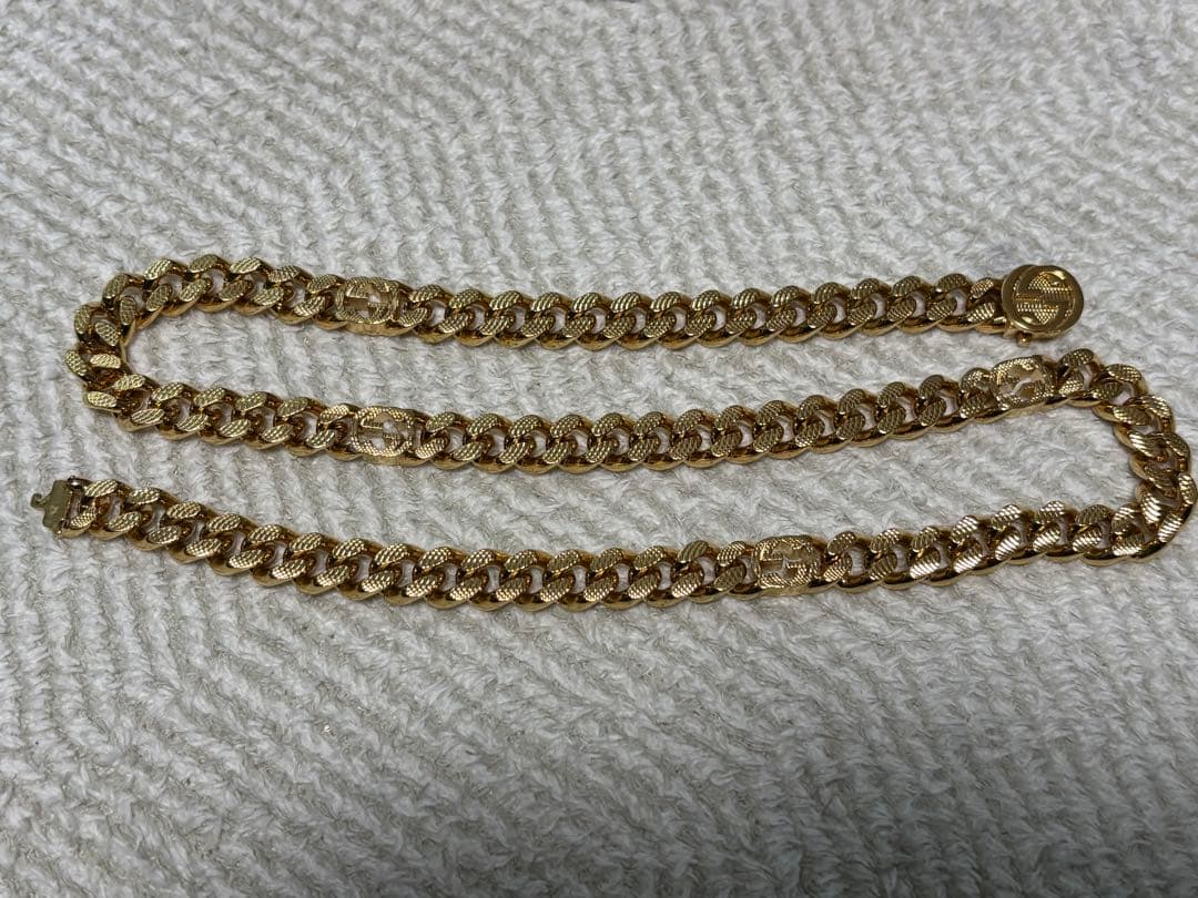 GUCCI インターロッキング　チェーン　喜平　ゴールド　2点セット