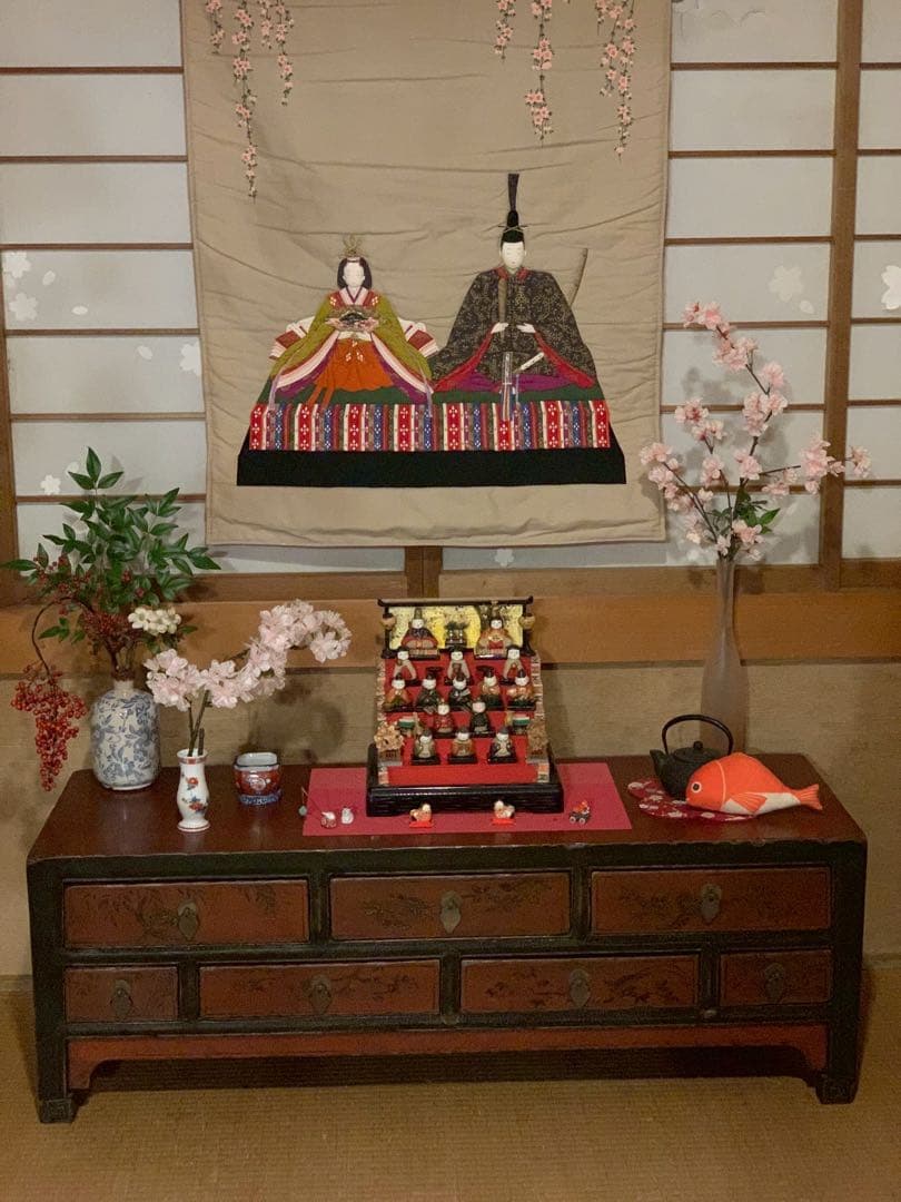 雛人形 ひな祭り 豆雛 伝統的な5段ひな人形セット レア アンティーク 犬筥