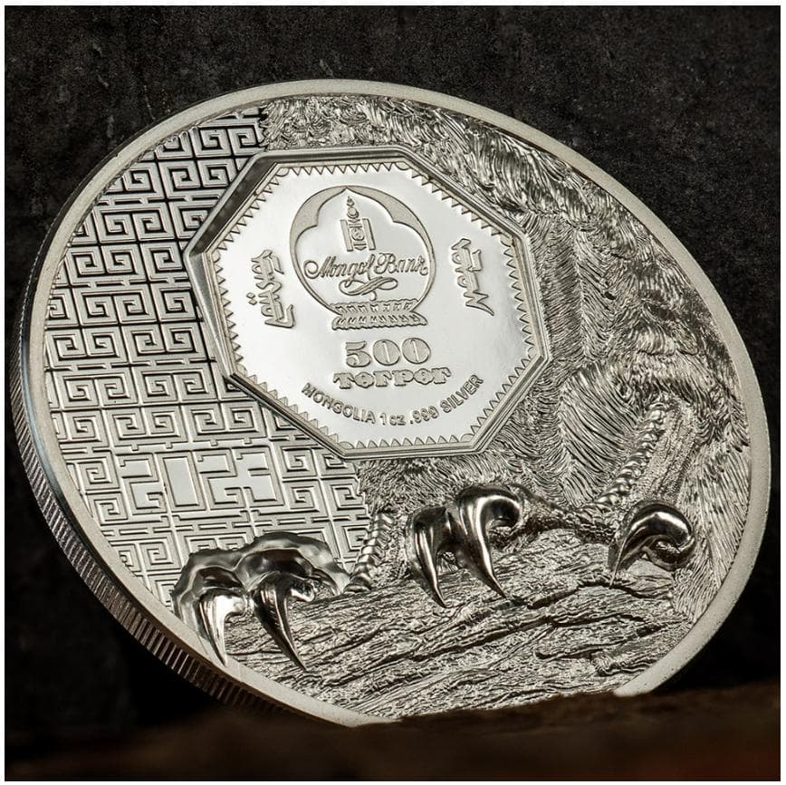 2023年　ワイルド・モンゴリア《サカーファルコン（ハヤブサ）》1oz 純銀貨
