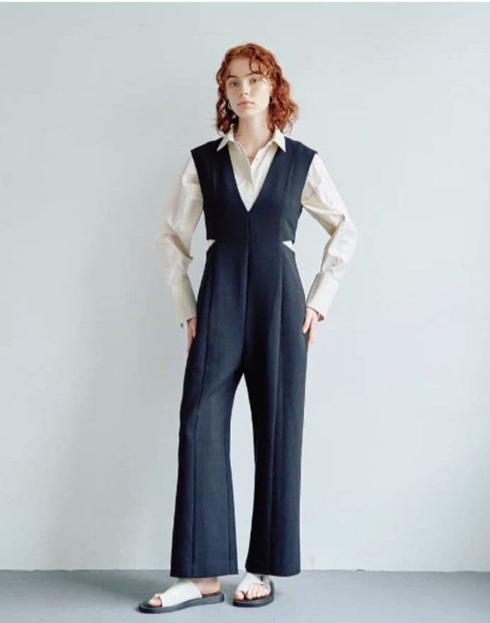 【EMMA LIMBER】WAIST SLASH ROMPERS