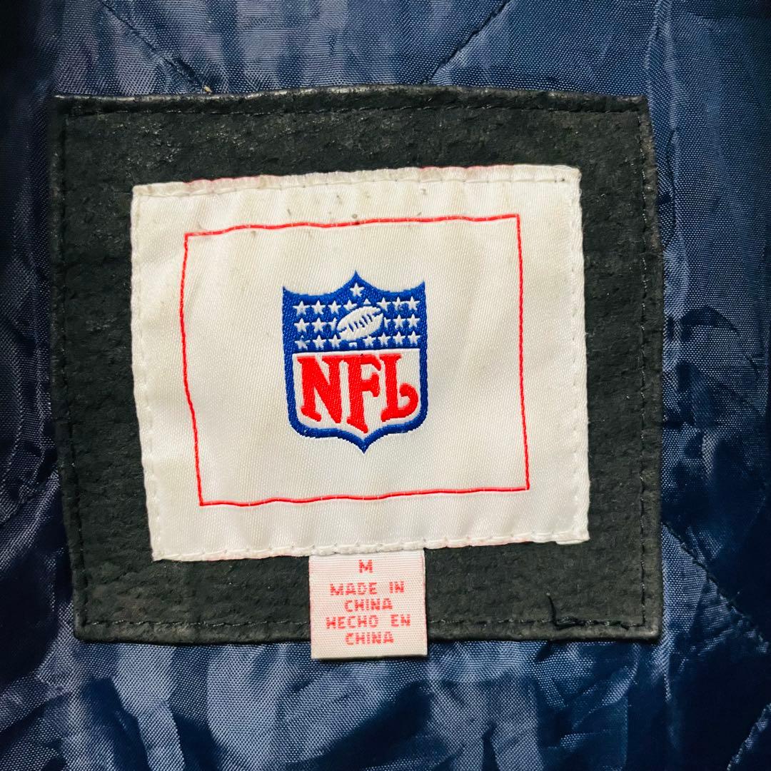 NFL シカゴブベアーズ　フットボール　ブラックレザー　ジャケット　メンズ　M