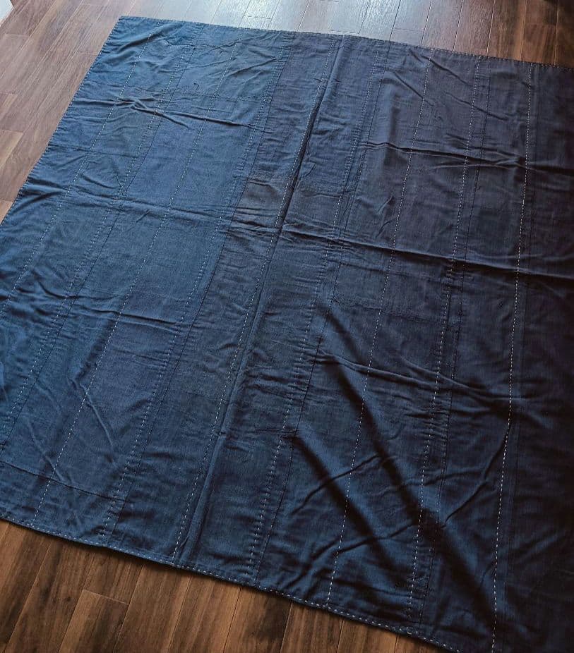 実用可♪白糸粗刺し子の襤褸マルチカバー　boro japan vintage