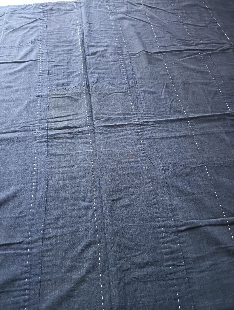 実用可♪白糸粗刺し子の襤褸マルチカバー　boro japan vintage