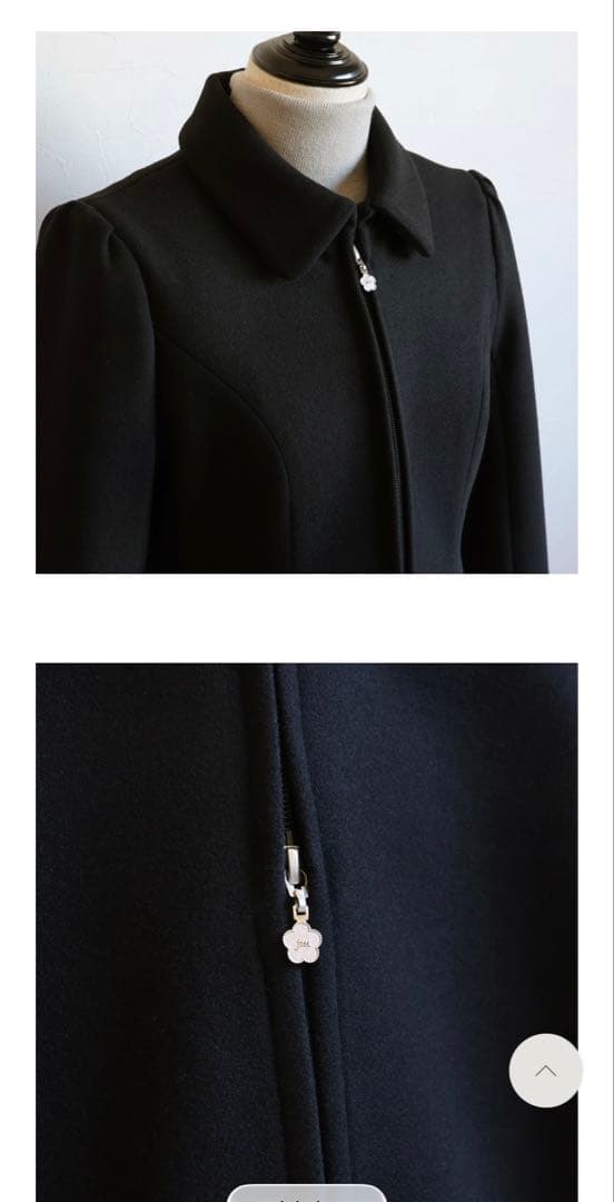 jolie mignonパネルライン襟付きジップアップコート