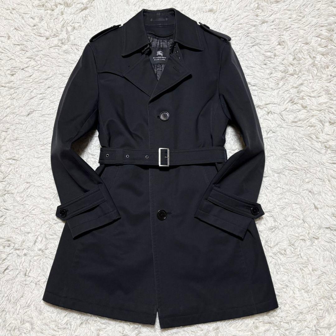 美品 バーバリー ブラックレーベル トレンチコート シングル ライナー付き