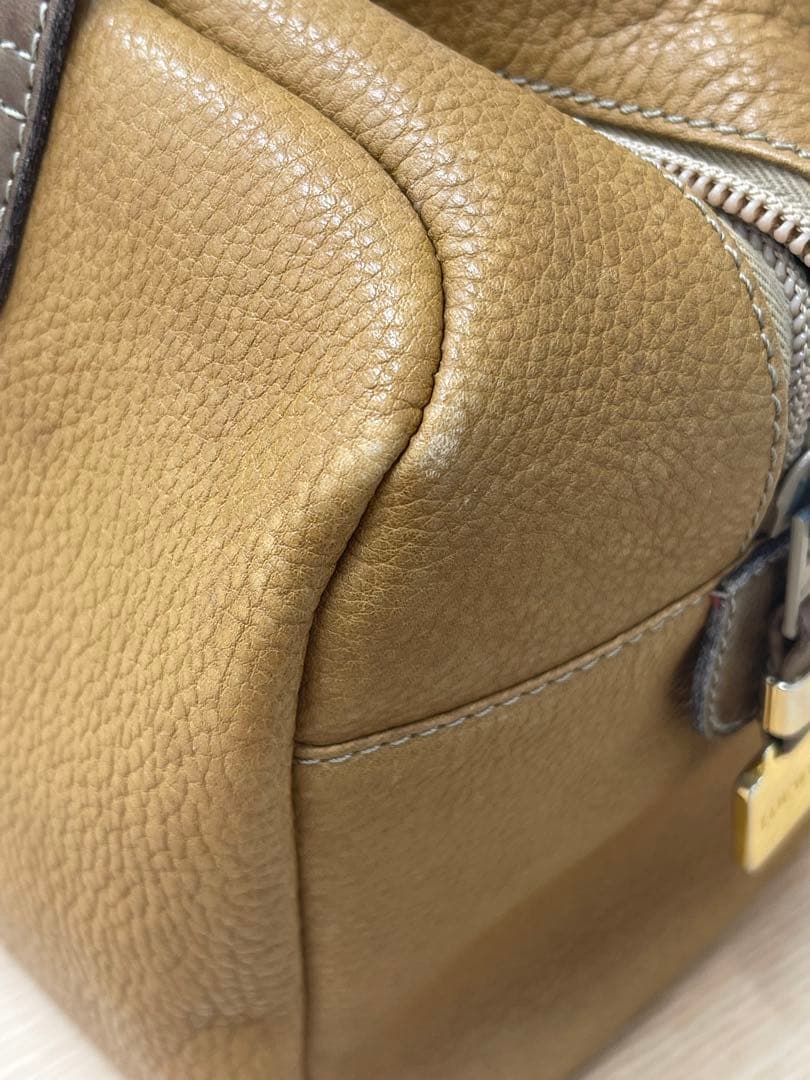 【LOEWE】ミニボストンバッグ　アナグラム　レザー　ブラウン　ヴィンテージ