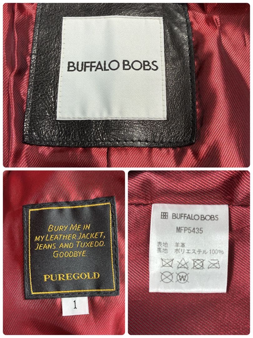 美品✨ Buffalo Bobs レザー ライダース BLACK