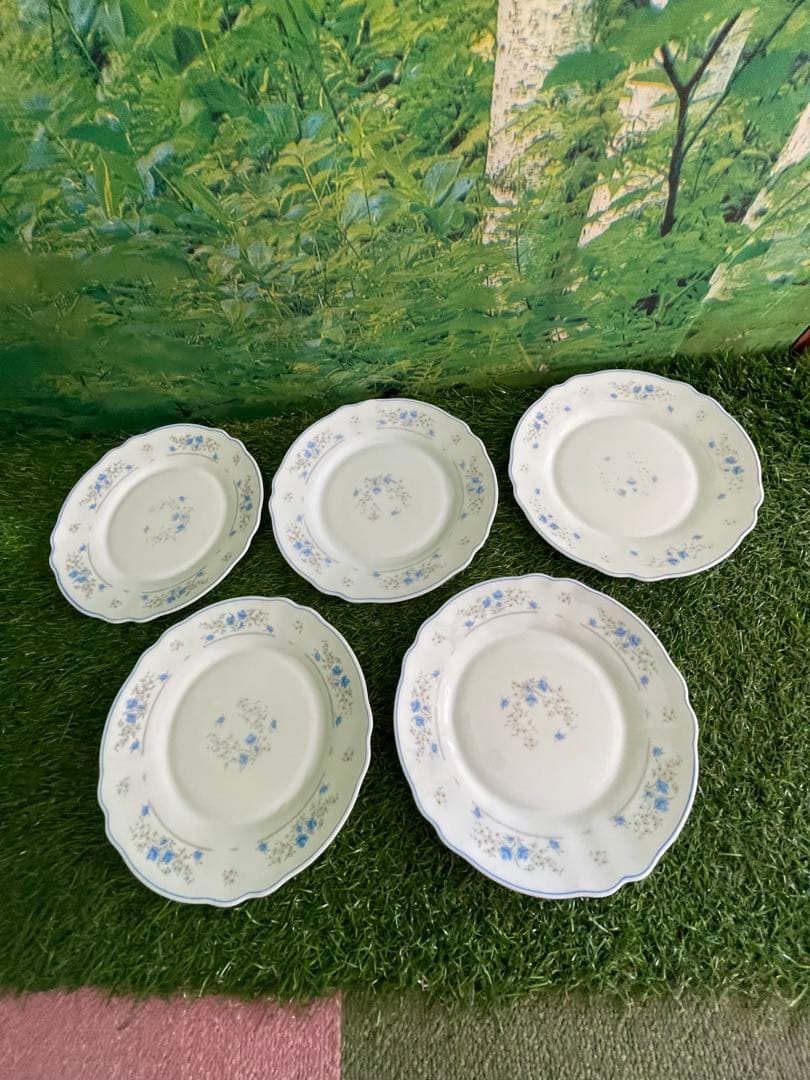 フランス製Arcopal（アルコパル）の小花柄の皿 5枚セット