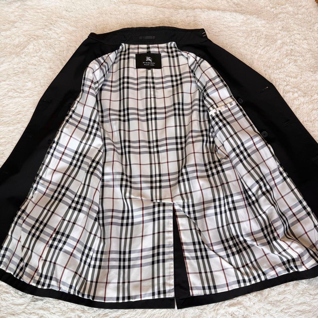 【新品同様】　希少　バーバリーブラックレーベル　トレンチコート　ノバチェック　黒