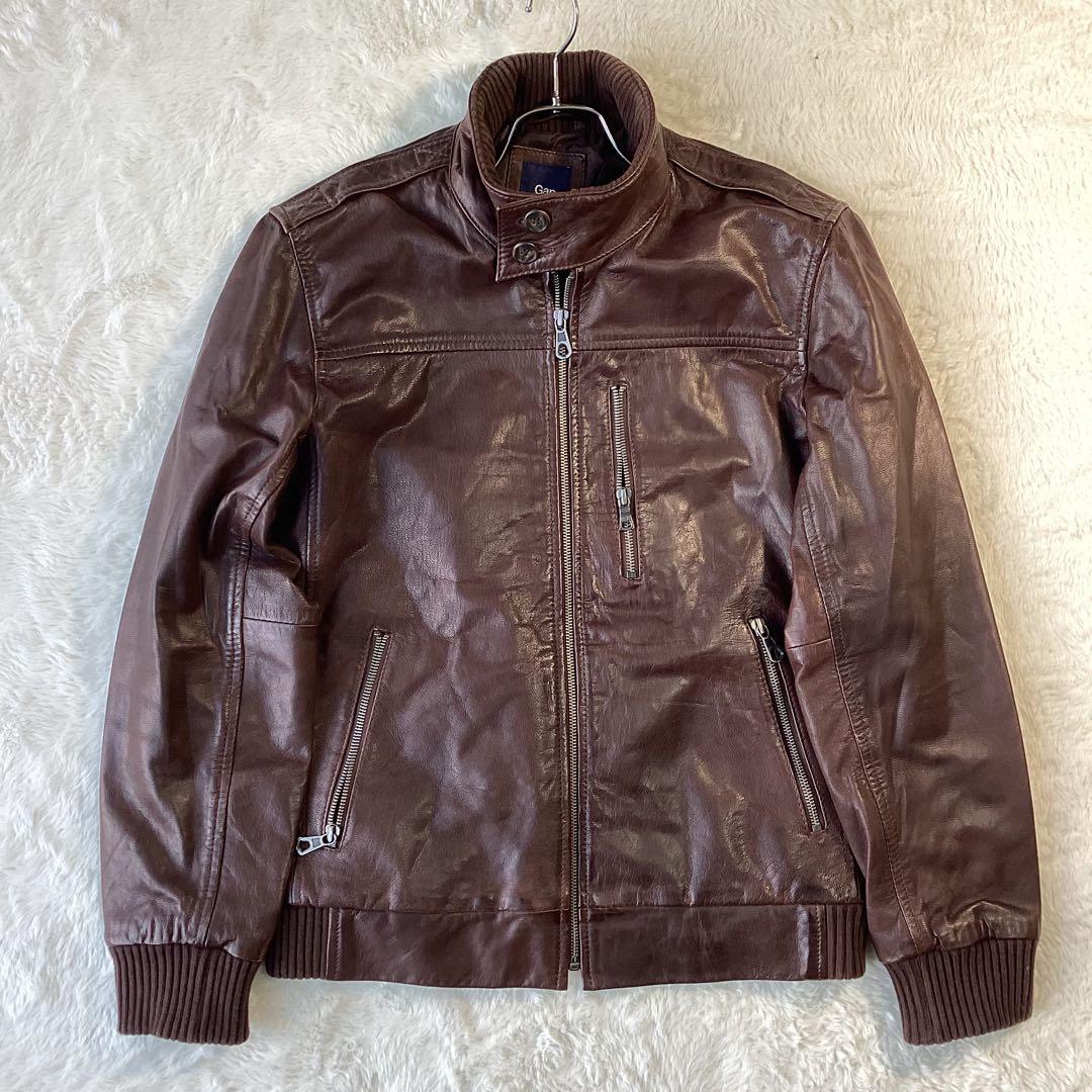 ギャップ　レザージャケット　ブラウン　ヤギ　山羊　ゴートレザー