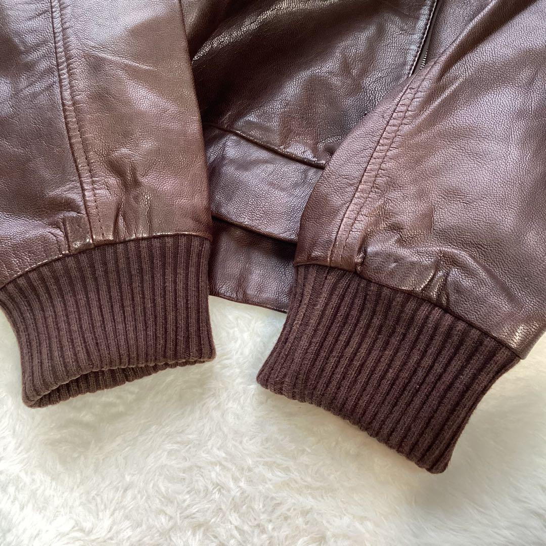 ギャップ　レザージャケット　ブラウン　ヤギ　山羊　ゴートレザー