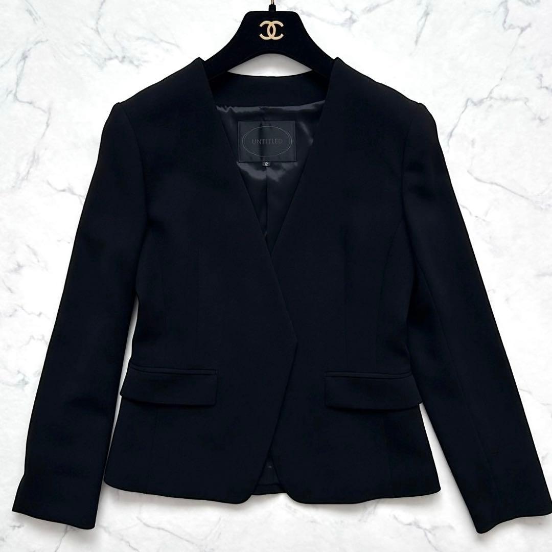 アンタイトル パンツスーツ トリアセテート ブラック 通年