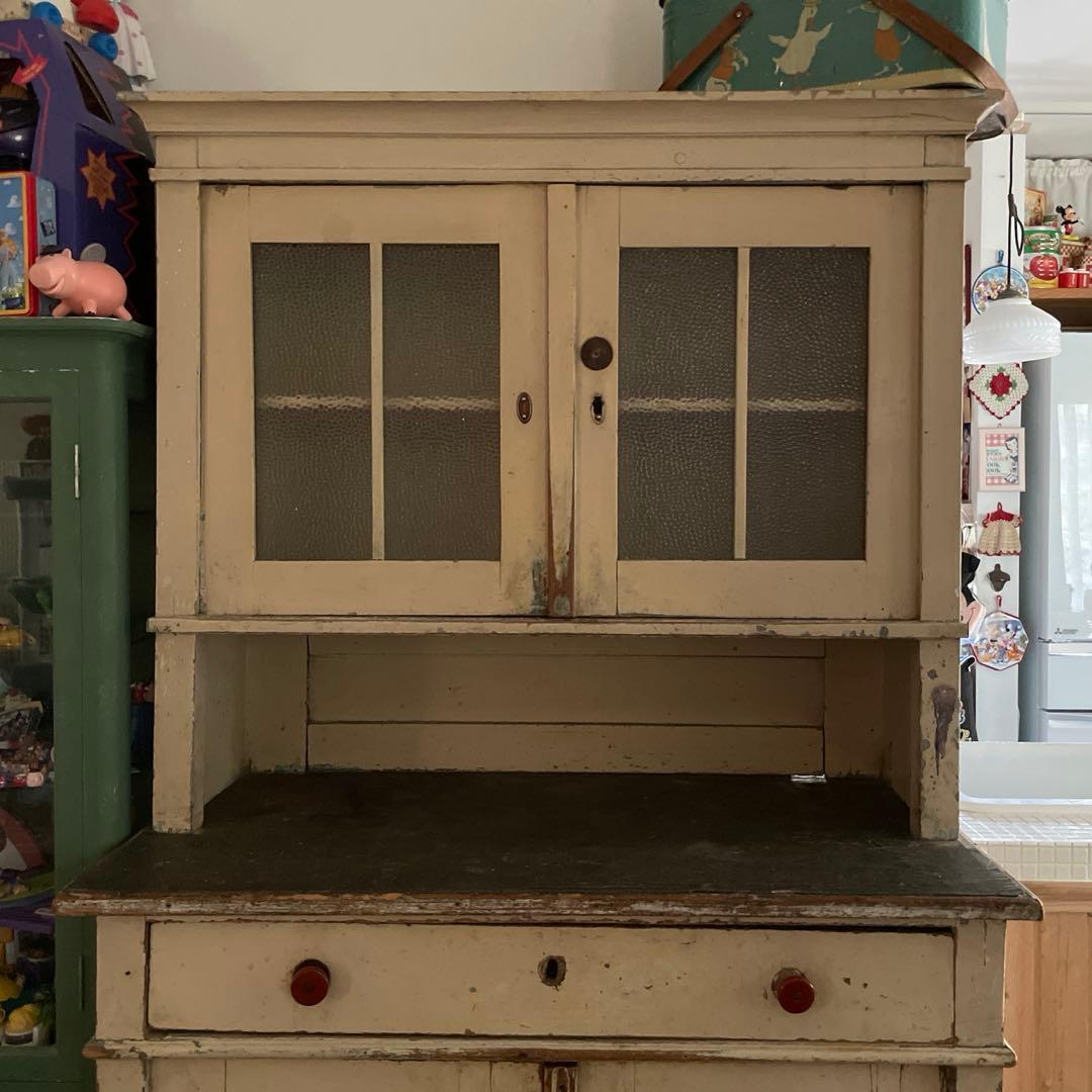 フランスアンティーク キッチンキャビネット カップボード 食器棚 ブロカント