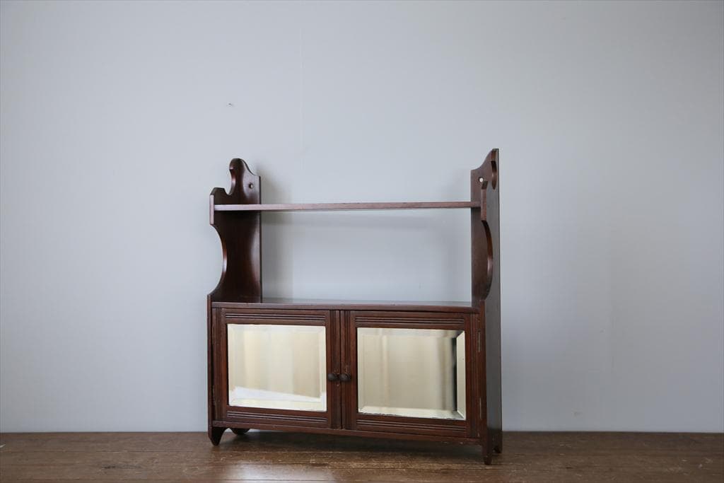 イギリスアンティーク木製ウォールシェルフ/壁掛けラック/飾り棚(91-189)