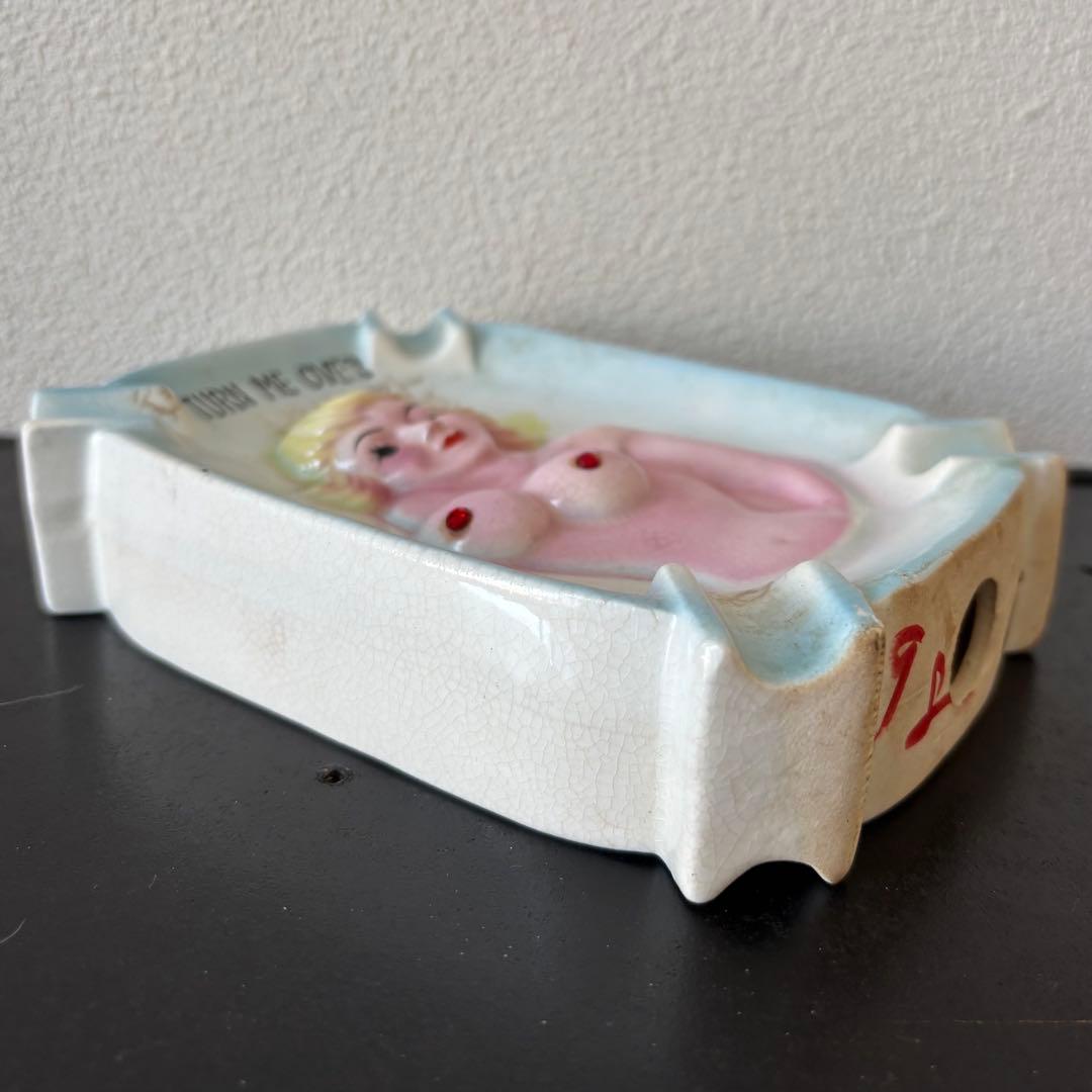 1950s アンティーク　ヌード　ガール　ピンナップ　アシュトレイ　陶器製
