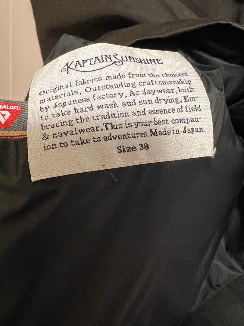 キャプテンサンシャイン　中綿オーバーサイズロングコート　ブラック　サイズ38 L