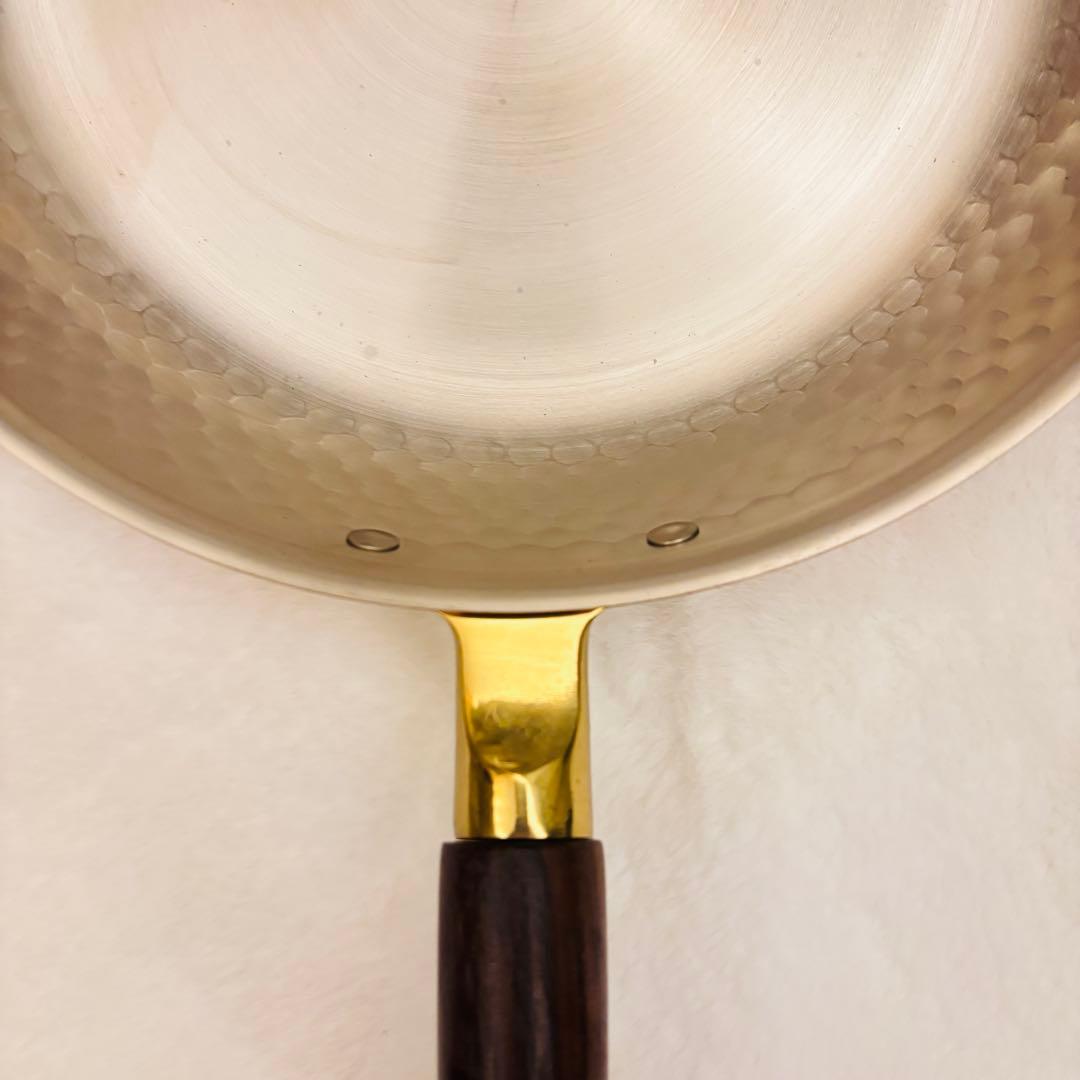 未使用 銅製 フライパン COPPER100  WARE 銅パン 木製柄