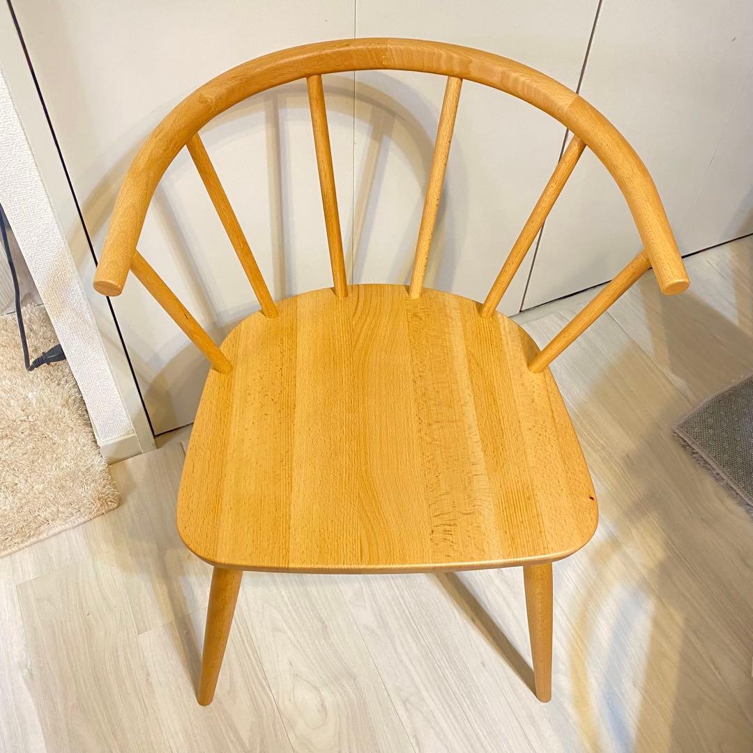 値下げ不可　無印良品　ブナ材アームチェア　丸脚　ダイニングチェア