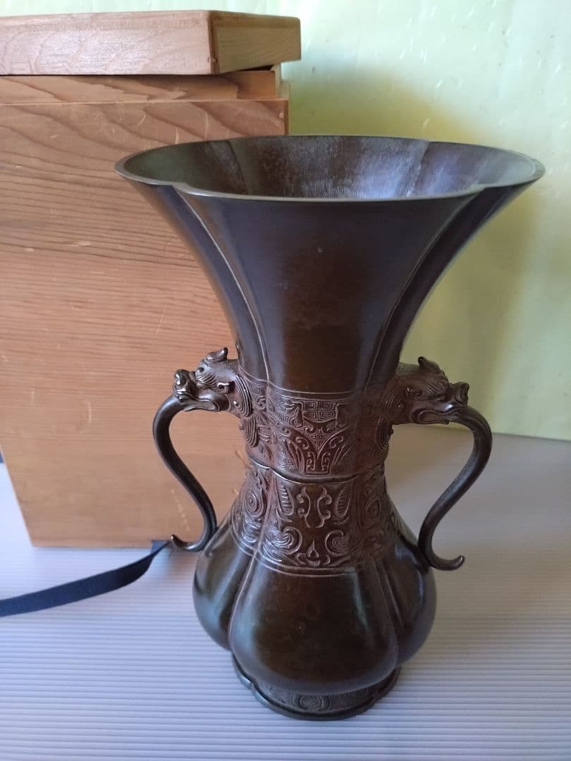 2 古銅 花入 花器