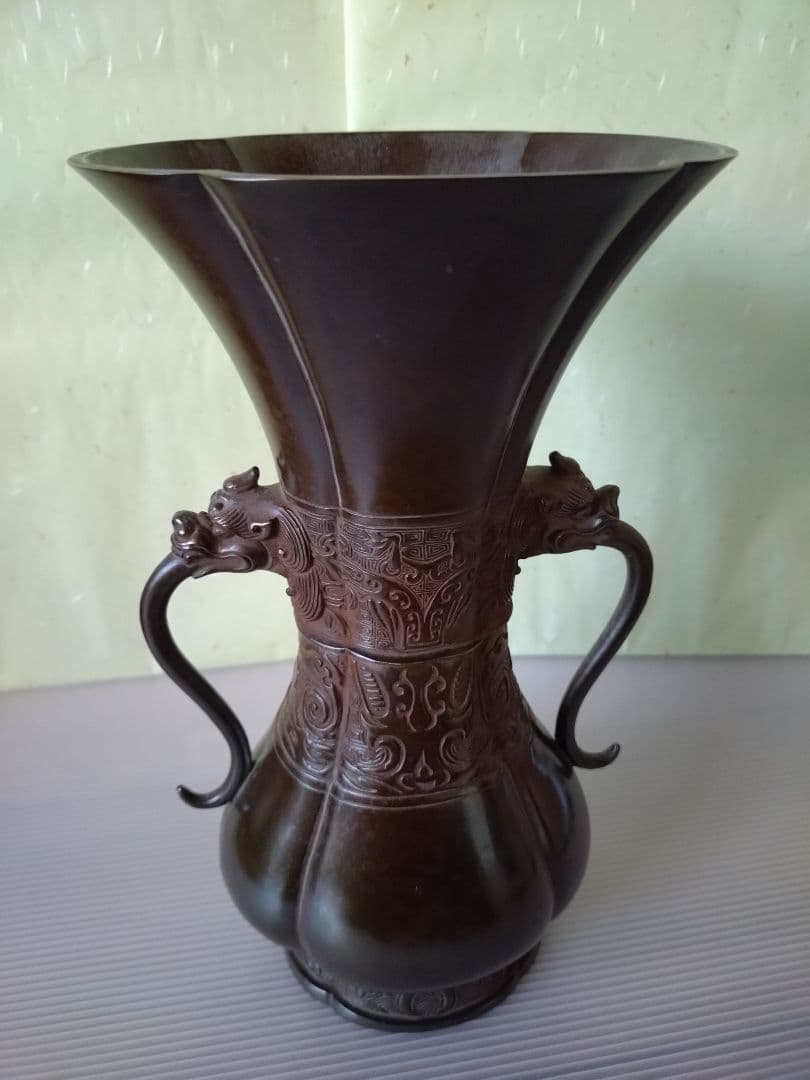 2 古銅 花入 花器