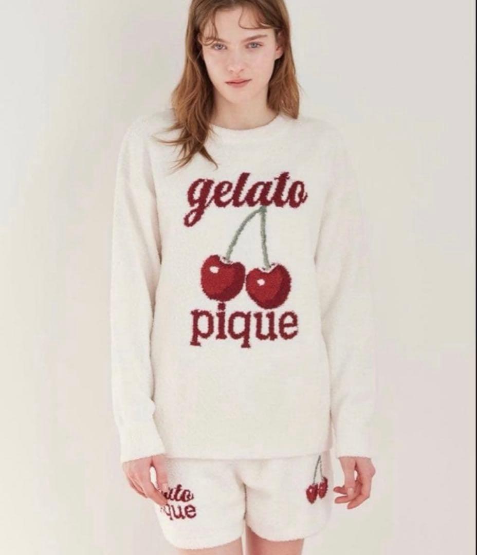 ジェラートピケ　べビモコチェリージャガードプルオーバー&ショートパンツセット