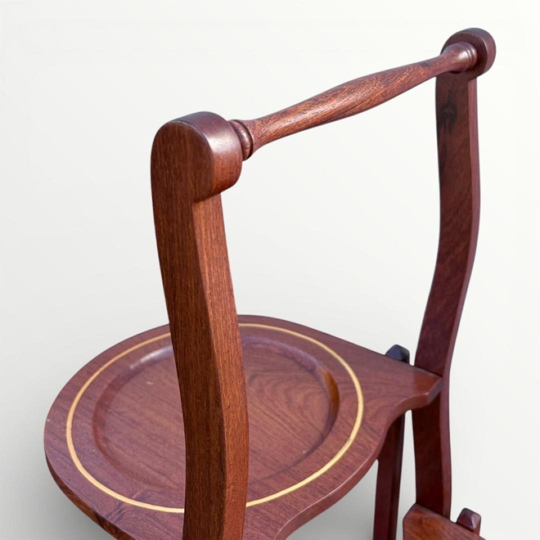 希少 英国アンティーク ケーキスタンド イギリス 折りたたみ マホガニー