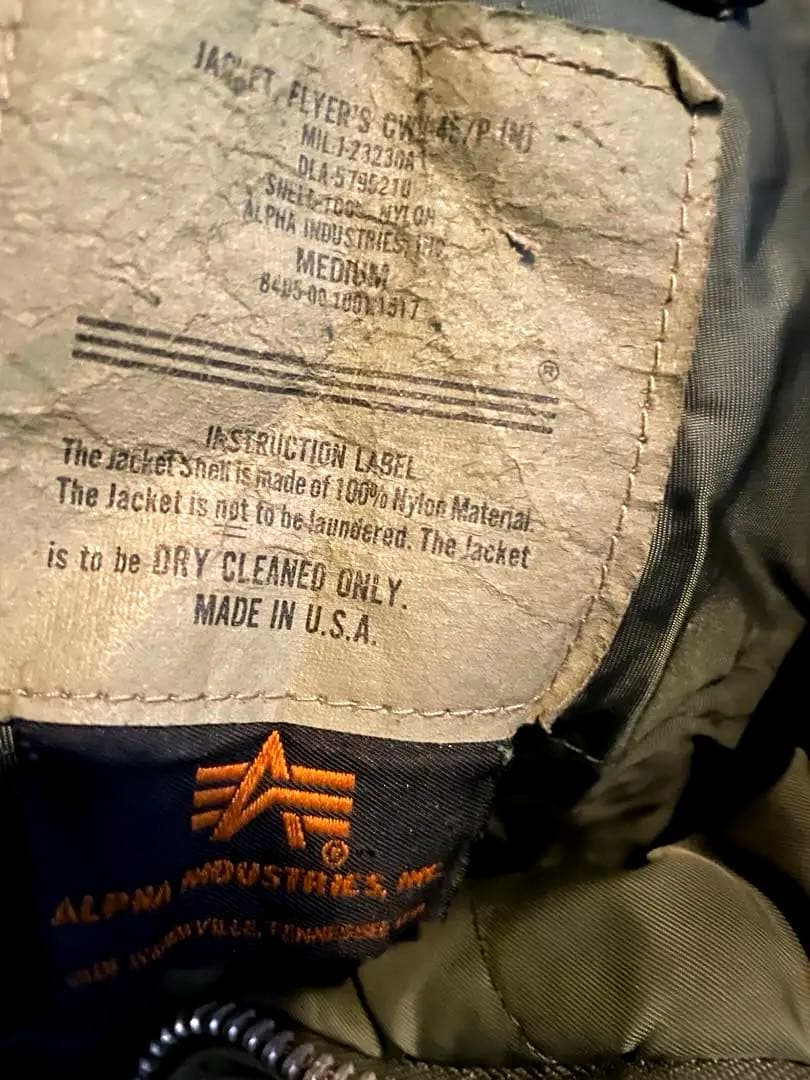 ©*️様 Alpha Industries CWU-45/Pフライトジャケット