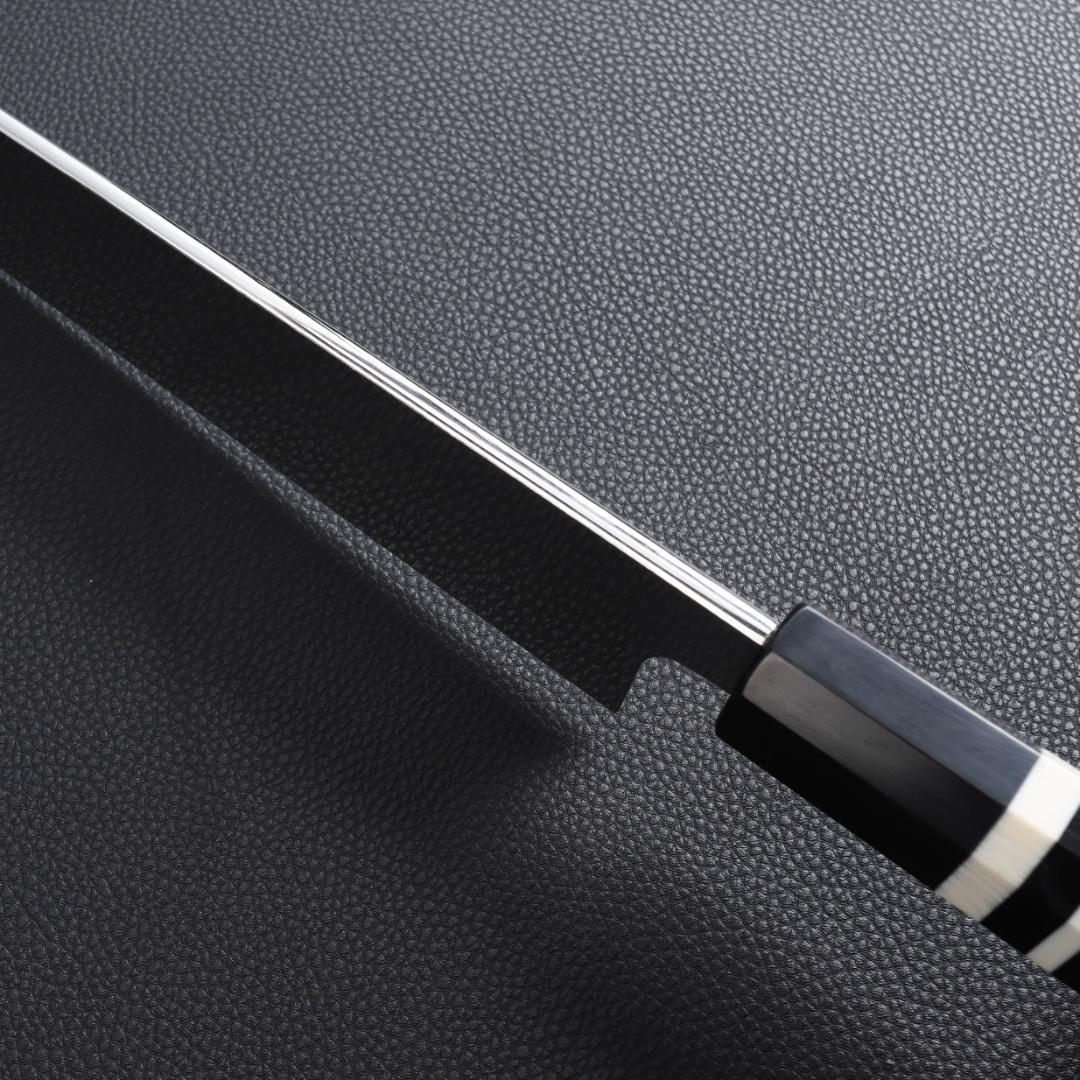 8402柳刃包丁尺一鏡面仕上げ刺身包丁刃は究極の切れ味 黒檀黒水牛白三本巻八角柄