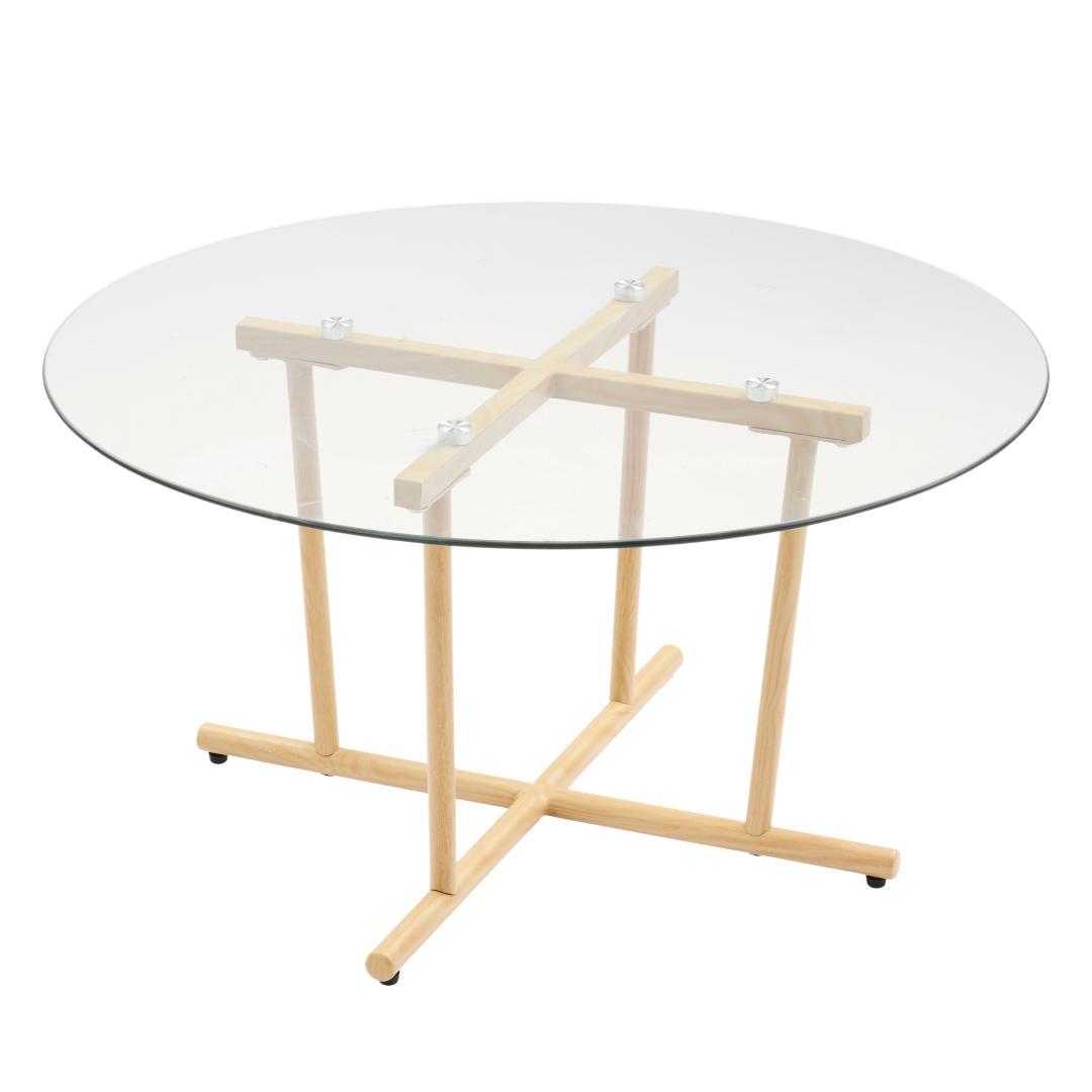 円型テーブル ローテーブル 幅70x奥70x高さ37cm 組立簡単 ナチュラル色